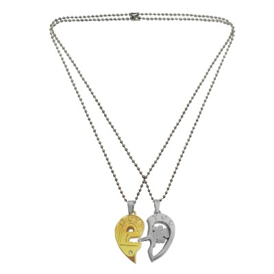Couple Love Heart Key Lock Pendant By Menjewell